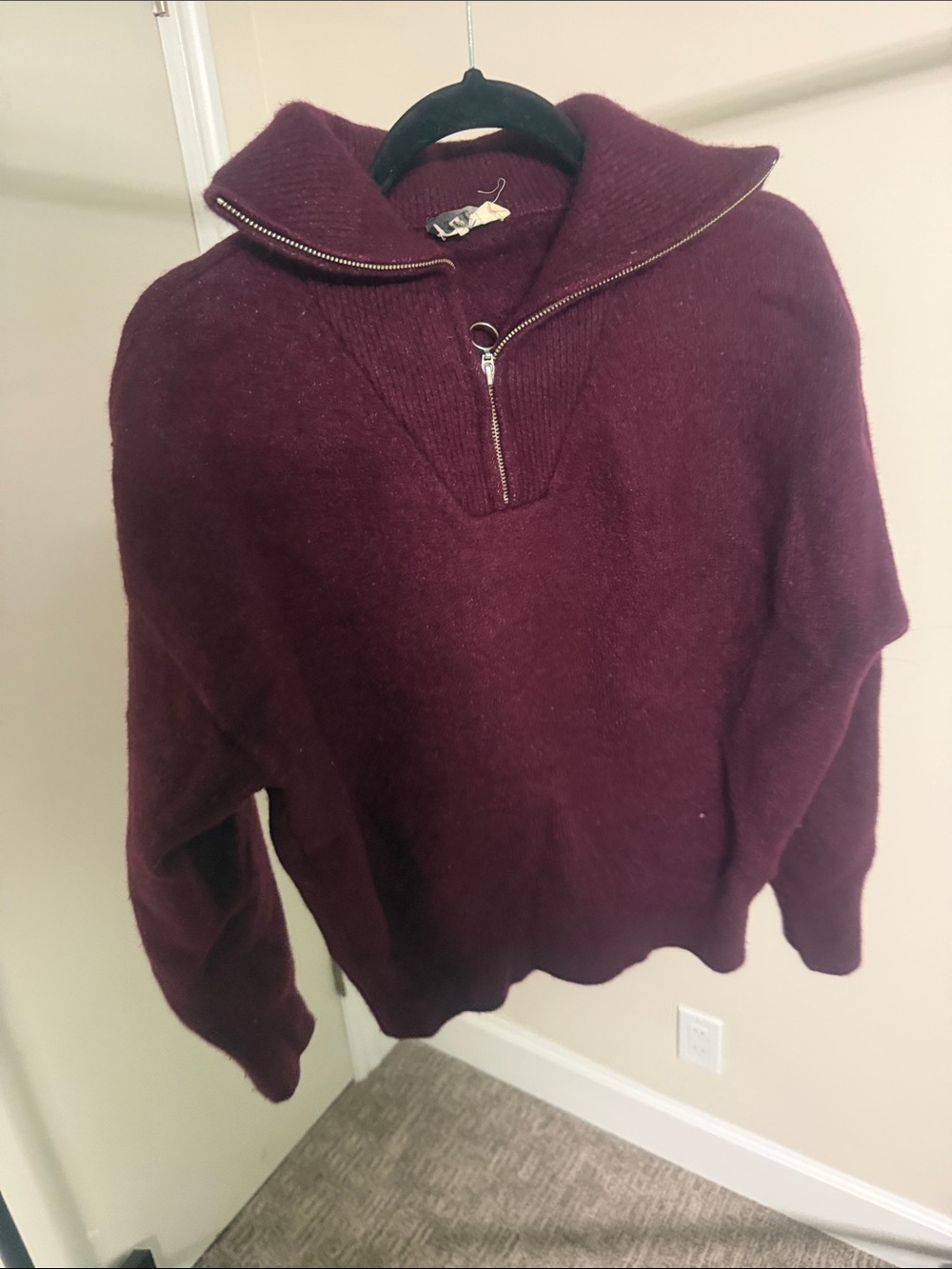 Isabel Marant Women's V-Neck Sweater in Deep Bordeaux